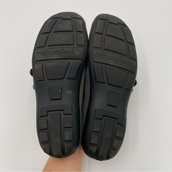 Natural Soul Naturalizer Leather‎ Suede Slip On Tie Comfort Mules Shoes Gray 6.5 - Picture 6 of 8